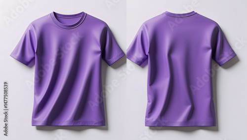 Purple T-Shirt Mockup - Front And Back Views a.Generated with AI