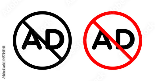 No audio description icons in line art painting concept