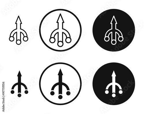 Consolidation icons in line art painting concept