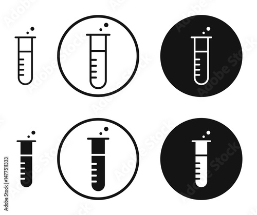 Chemical Tube icons in line art painting concept