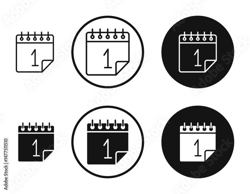 Calendar day icons in line art painting concept