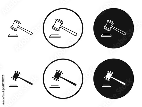 Auction icons in line art painting concept