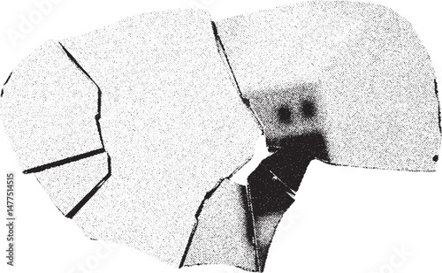 Black and white xerox effect vector texture overlay distressed grainy cracked concrete grunge background abstract splattered dirty photocopy poster for your design