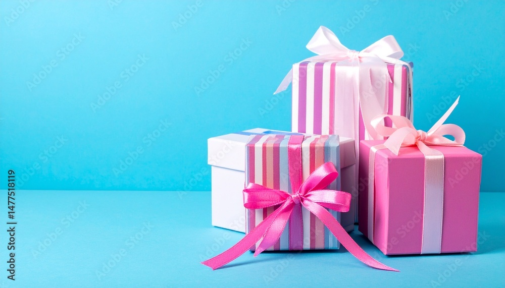 Obraz premium gift box with pink ribbon