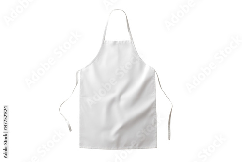 Clean white apron on black background, studio shot of blank cooking apron for chef or kitchen use, concept of culinary and food preparation