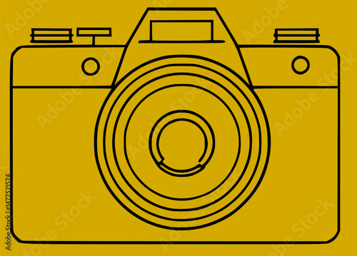 Camera Vector Icon - Minimalist Thin Line Design for Photography