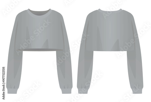 Grey  women crop top. vector illustration