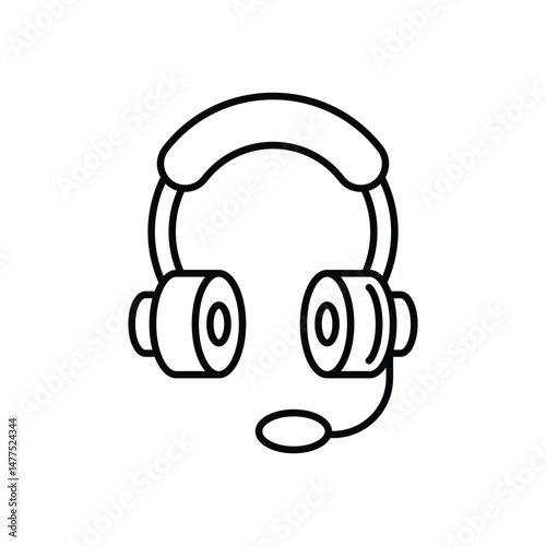 Bluetooth Headphones Icon vector stock illustration