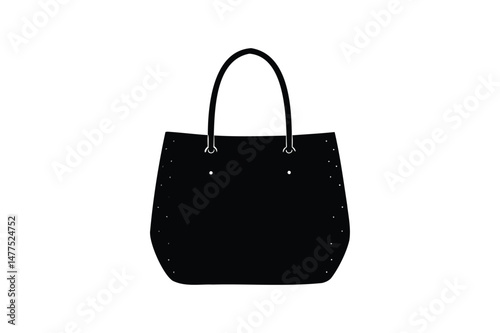 Handbag silhouette on white background