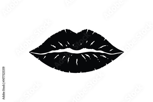 Imprint kiss lip silhouette