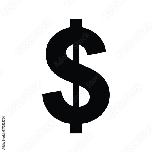 dollar sign icon black silhouette 