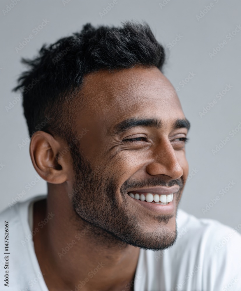 Fototapeta premium A Joyful Man with a Bright Smile and Confident Expression