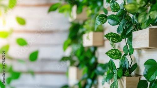 Lush greenery on vertical wall planters enhancing indoor spaces