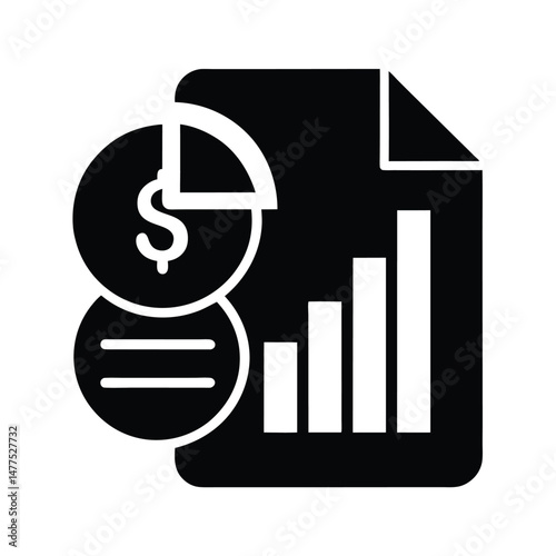 financial report icon black silhouette