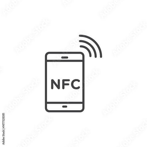 NFC communication Icon. symbol for mobile concept and web design.