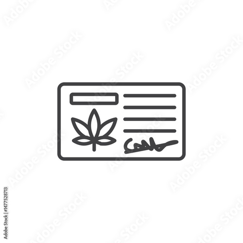 Medical marijuana card Icon. symbol for mobile concept and web design.