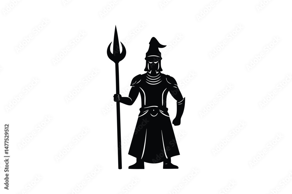 Obraz premium Persepolis Soldier silhouette on white background
