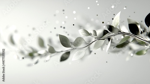 Abstract stylized leaves in motion