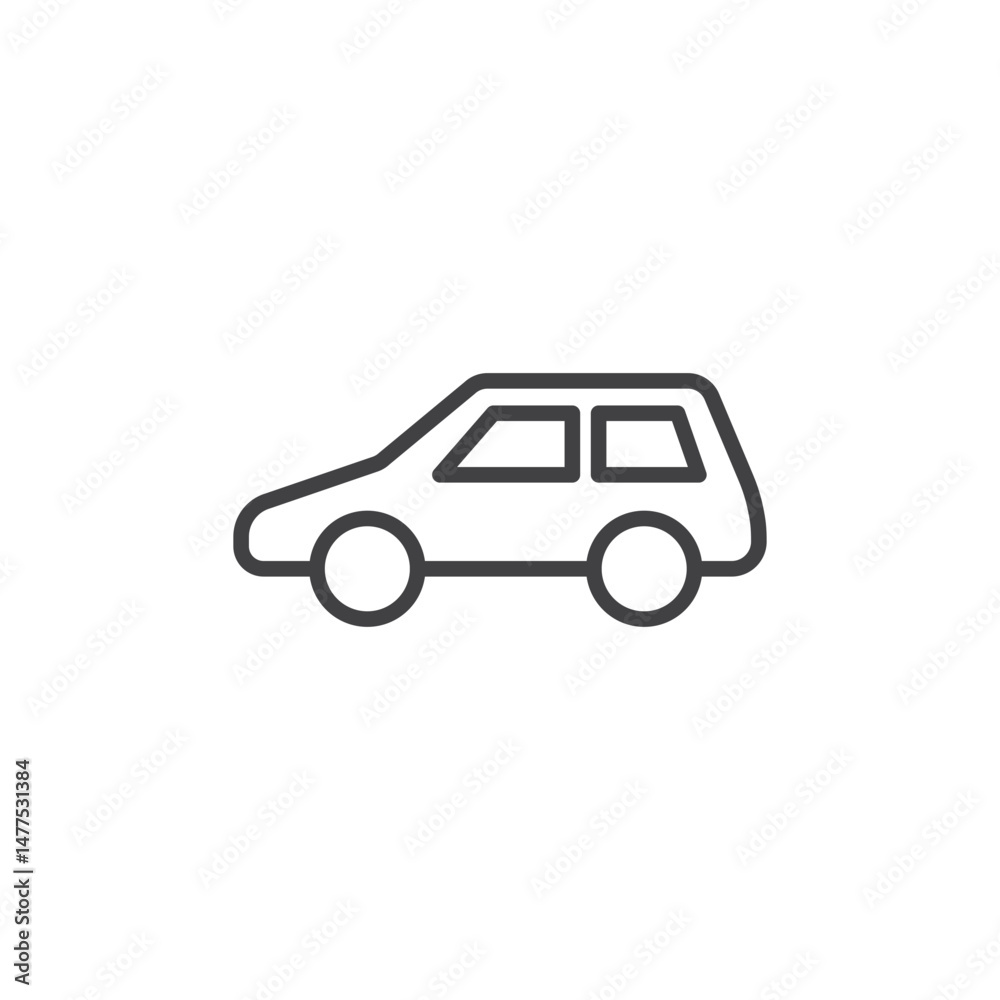 Fototapeta premium Car side view Icon. symbol for mobile concept and web design.