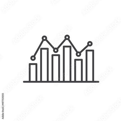 Chart histogram Icon. symbol for mobile concept and web design.
