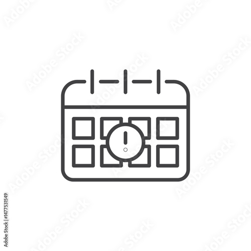 Calendar exclamation Icon. symbol for mobile concept and web design.