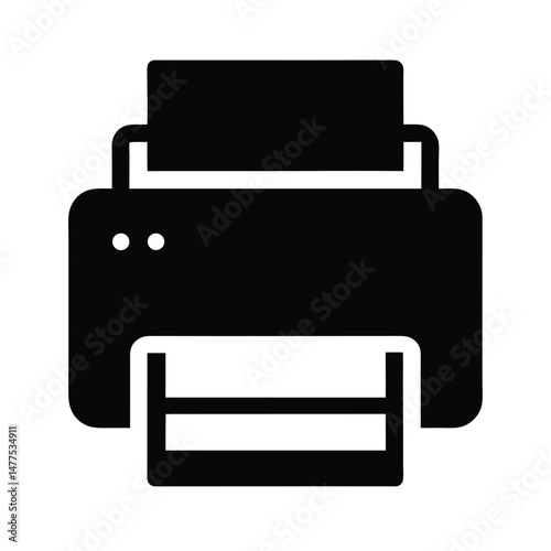 printer icon black silhouette