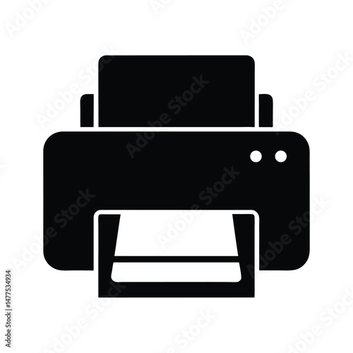 printer icon black silhouette