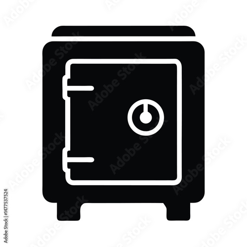 safe deposit box icon black silhouette