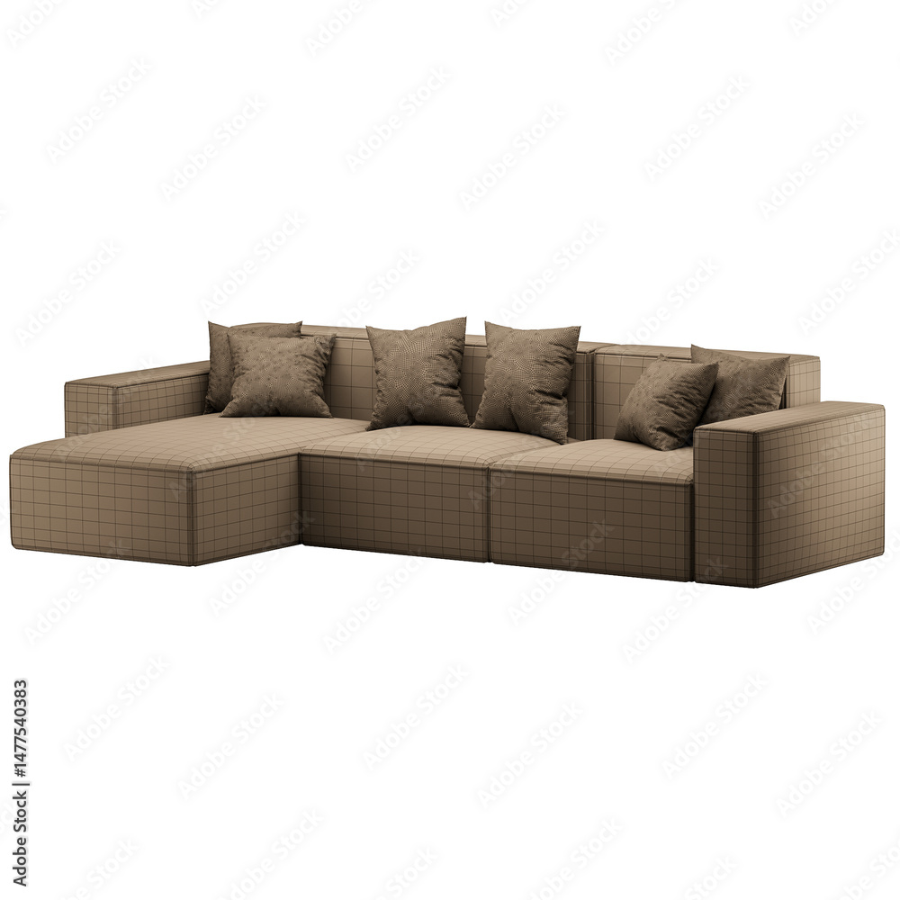 Obraz premium A brown couch with pillows on it