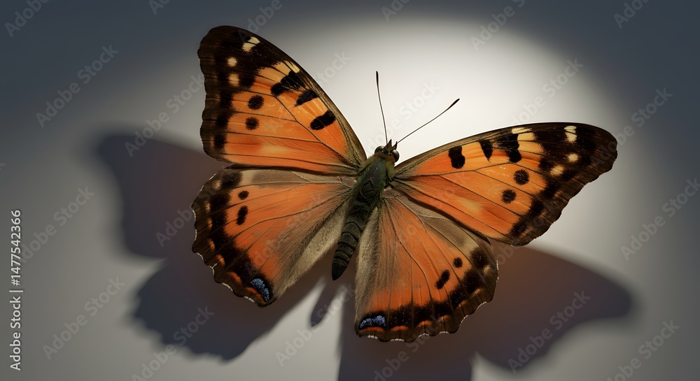 Obraz premium Butterfly Close-up with Wings Spread Under Light