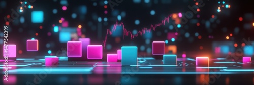 Vibrant digital data visualization concept.