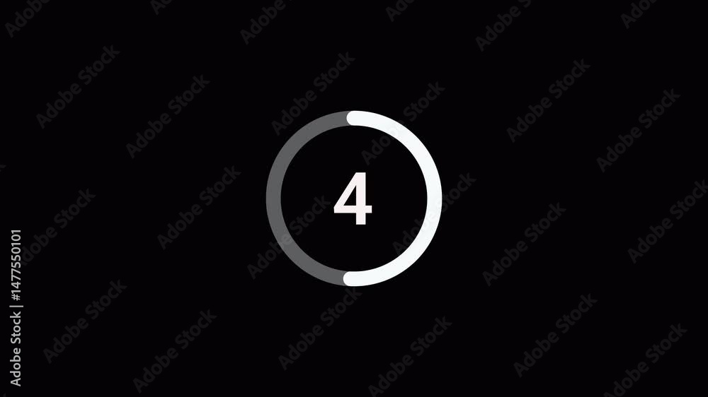 10 seconds countdown timer animation from 10 seconds to 0 seconds with alpha channel , 10 second countdown timer on a transparent background.