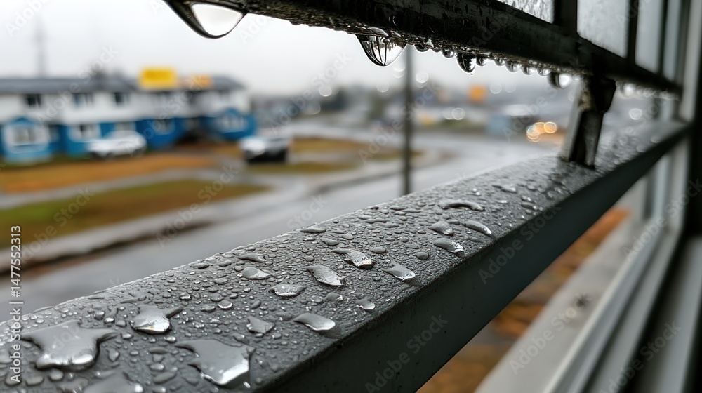 Fototapeta premium Rainy day view from window