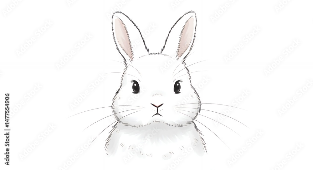 Obraz premium White rabbit illustration