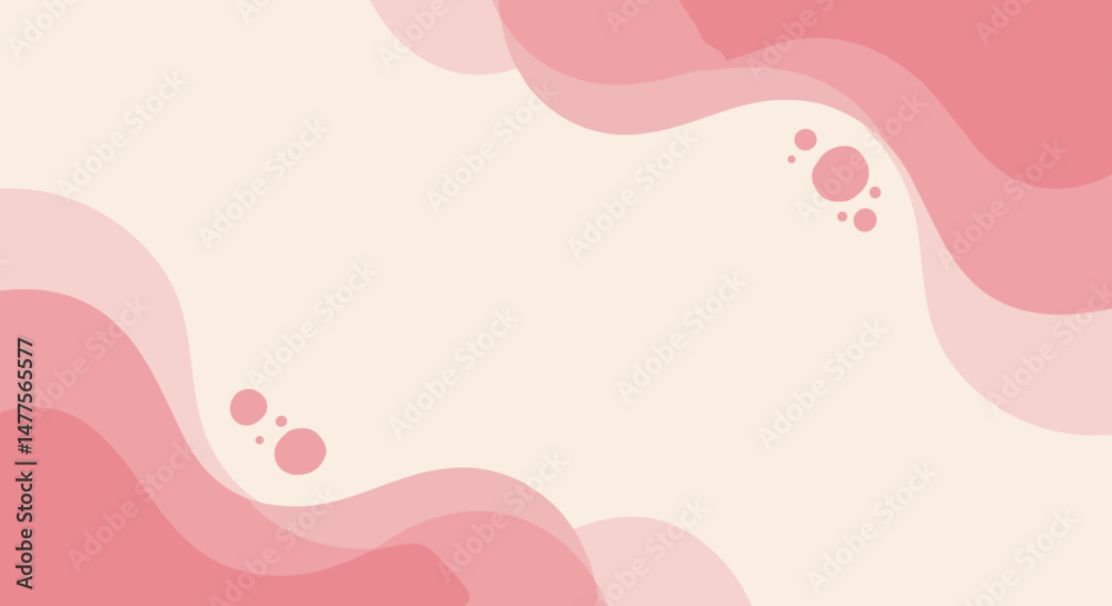 Abstract pink and cream wave background with soft curves and bubbles Abstract pink and cream wave background with soft curves and bubbles