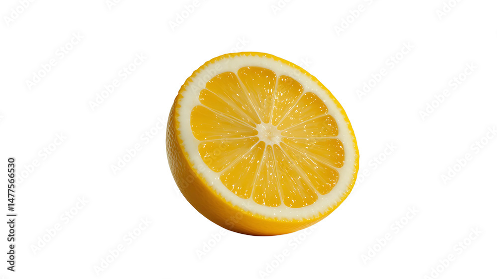 HD Closeup of a Juicy Yellow Lemon Half on White Background PNG HD Closeup of a Juicy Yellow Lemon Half on White Background PNG