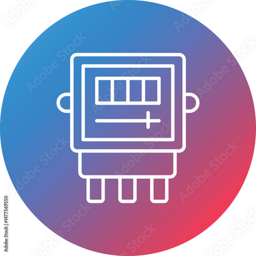 фотографія Electric Meter Line Gradient Circle Background Icon