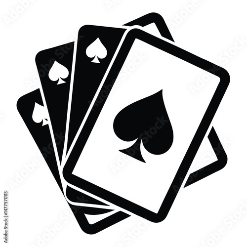 Spades playing card hand features a classic black suit symbol prominently displayed across its face