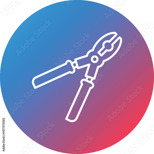 Cutter Line Gradient Circle Background Icon