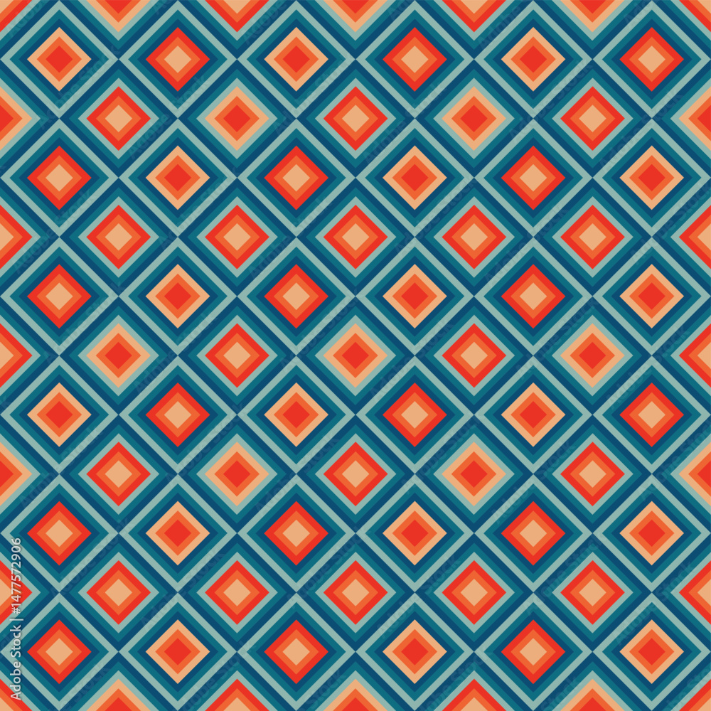 Fototapeta premium Retro seamless pattern background image. Vector Illustration