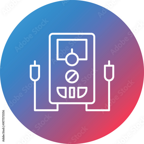 Multimeter Line Gradient Circle Background Icon