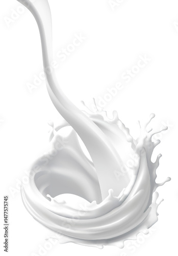 Milk splash. Natural dairy products. vector object