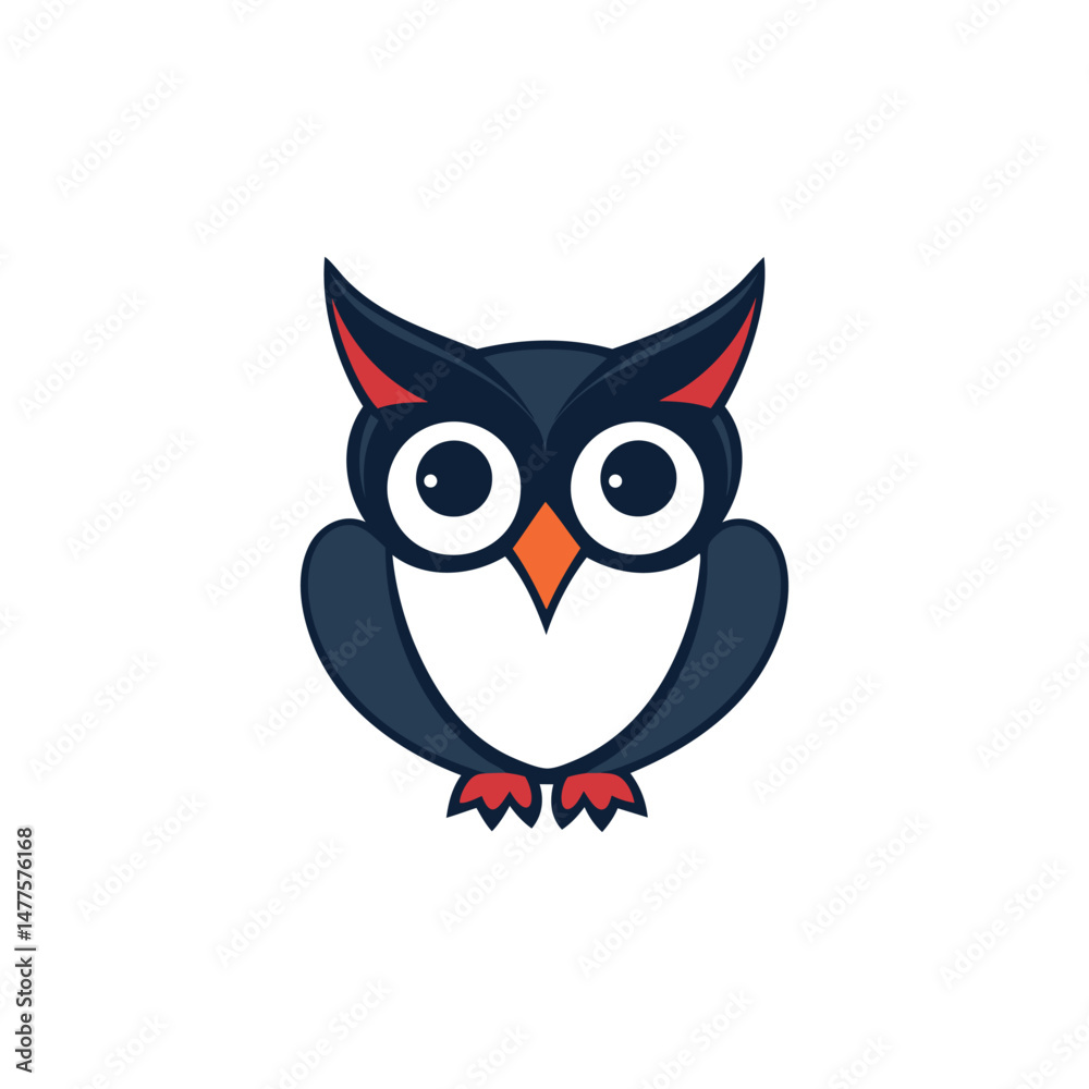 Fototapeta premium Cute Owl Illustration Vector Graphic