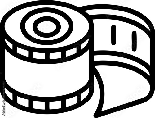 film strip icon isolated on transparent background. tape photo film strip frame, Video Film strip roll, Vector illustration