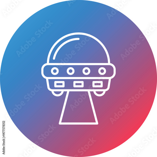 Sci fi Movie Line Gradient Circle Background Icon