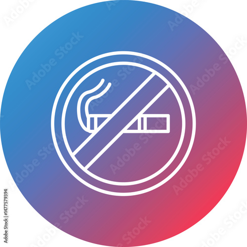 Free Download No Smoking Line Gradient Circle Background Icon - GFXLoad