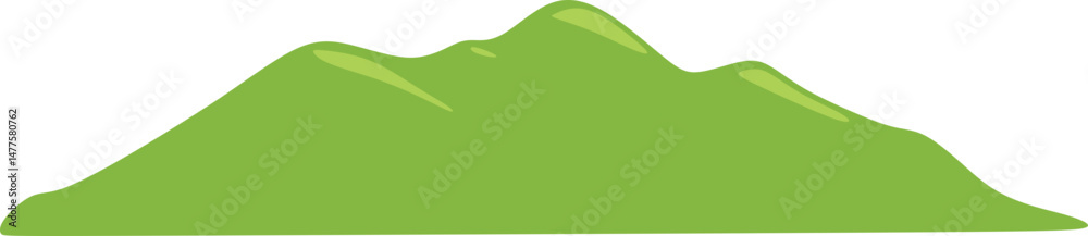 Fototapeta premium Green Mountain Flat Illustration