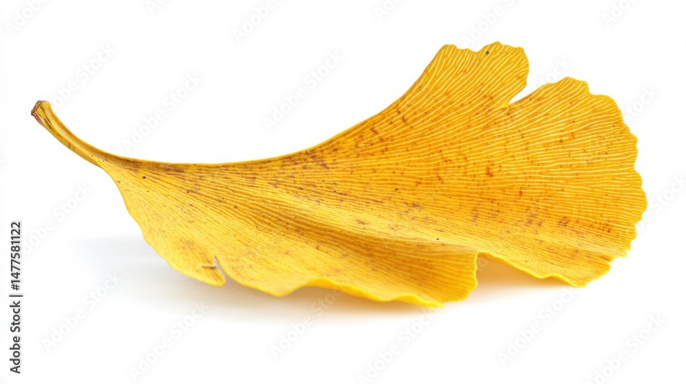 Fototapeta premium Single eucalyptus leaf isolated on white background with sharp focus clean natural stock photography botanical concept