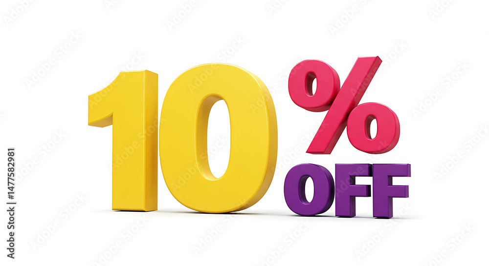 10% off 3d isolated on a white background 10% off 3d isolated on a white background