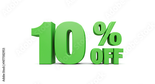 10% off 3d isolated on a white background